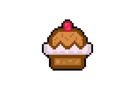 Cake pixel art design vector isolated