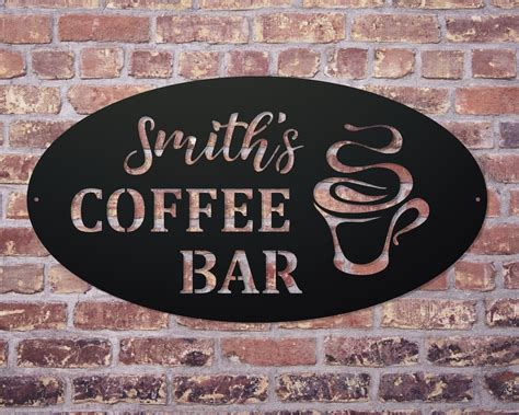 Personalized Coffee Bar Sign Custom Metal Coffee Bar Sign Etsy