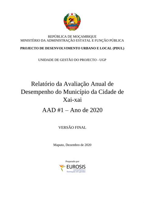 Pdf Relatório Da Avaliação Anual De Desempenho Do Município Da