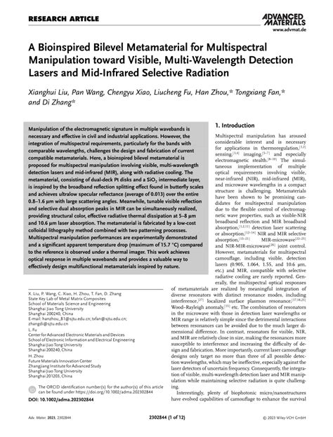 A Bioinspired Bilevel Metamaterial For Multispectral Manipulation