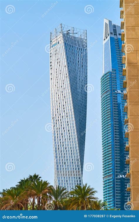 Cayan Tower Of Dubai Marina Uae Editorial Photography Image Of