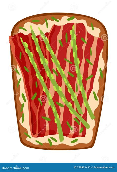 Toasts Top View Cartoon Isolated Slice Of Toasted Cereal Bread With