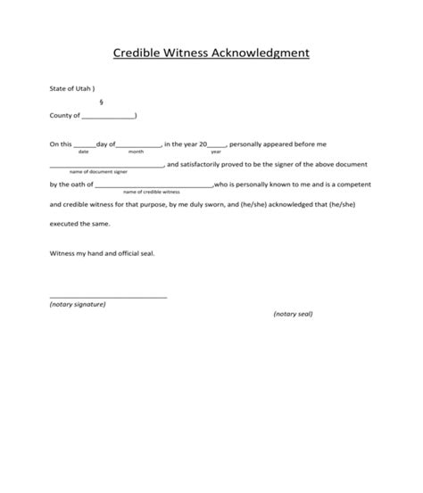 Free 6 Witness Acknowledgment Forms In Pdf Ms Word