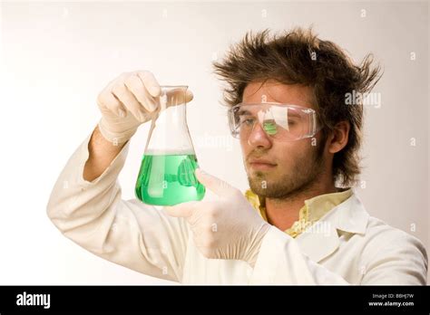 Chemist Biologist Scientist Man Boy With Test Tube Retrato De Hombre