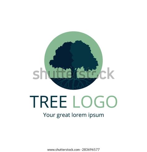 Circle Tree Vector Logo Design Stock Vector Royalty Free 283696577