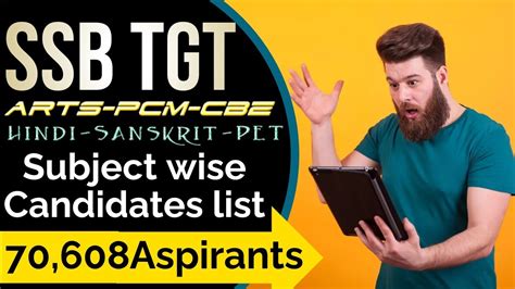 SSB TGT 70 608 Aspirants Arts PCM CBZ HINDI SANSKRIT PET Nos