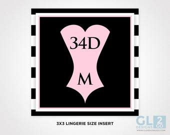 Lingerie Size Insert Bridal Shower Lingerie Invitation Etsy