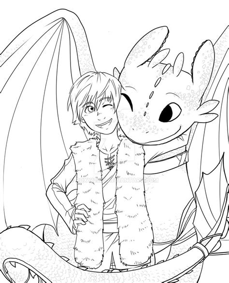 Toothless And Hiccup Coloring Pages