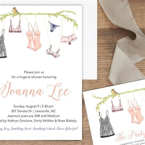 Paper Lingerie Bachelorette Party Invitation Lingerie Hen Party Invitation Watercolor Lingerie