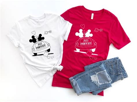 Just Married Disney Shirts Disneyland Just Married Wedding Etsy