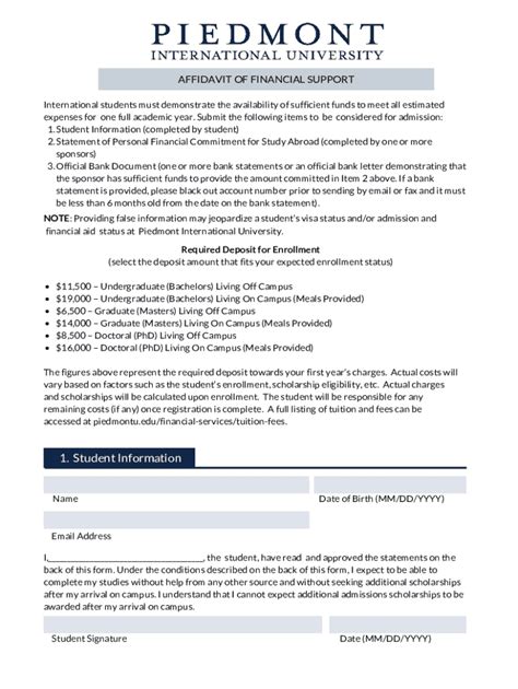 Fillable Online Ssw Umich Eduaffidavit Of Financial Supportaffidavit Of