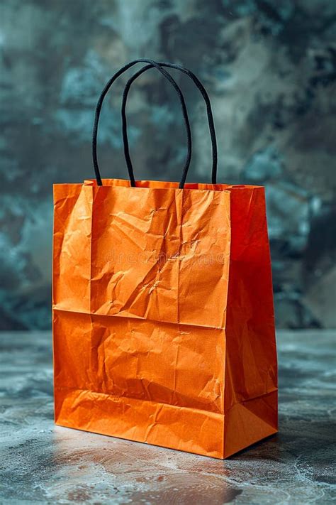 Orange Paper Bag Design Template For Mock Up Ai Generated Stock