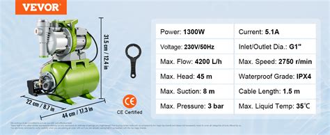Vevor Groupe De Surpression W Pompe Avec R Servoir De Pression