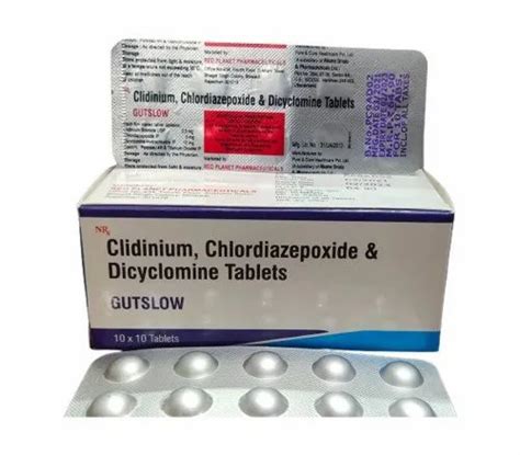 Gutslow Clidinium Bromide Chlordiazepoxide Dicyclomine Hcl Tablets