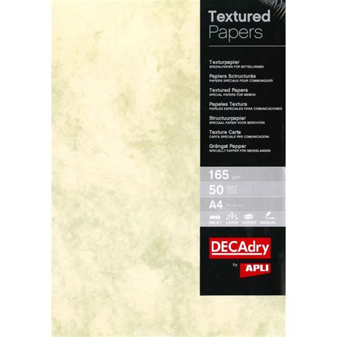 Stock Bureau - DECADRY Papier de communication Structuré A4 165g 50 ...