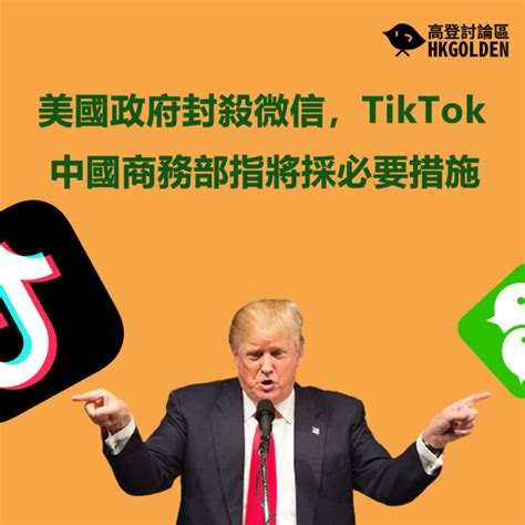 美國政府封殺微信，tiktok 中國商務部指將採必要措施 高登新聞