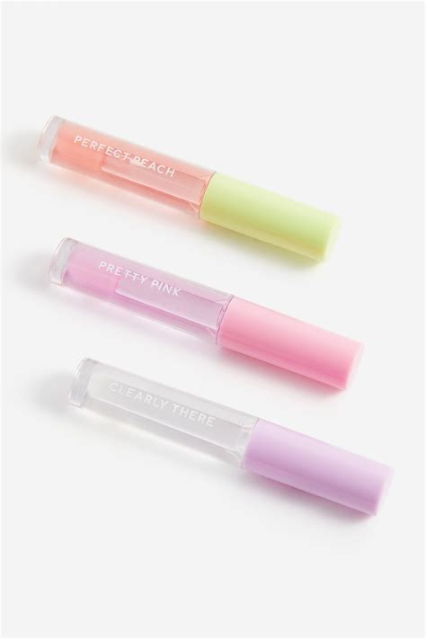 3 Pack Mini Lip Glosses Peach Pink Beauty All Handm Gb