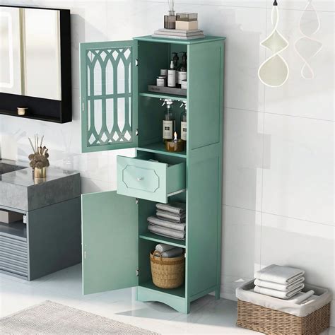 Merax Tall Bathroom Cabinet Freestanding Storage Cabinet With Drawer