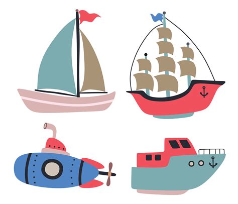 Conjunto De Transporte Mar Timo Ilustraci N Vectorial Vector