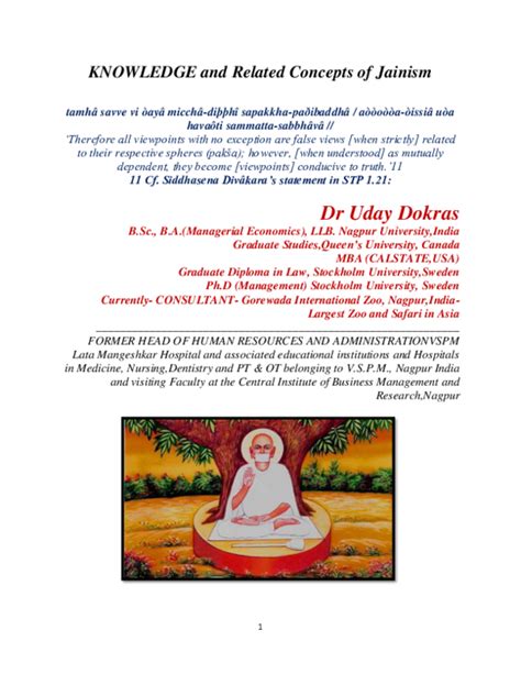 Pdf Knowledge And Related Concepts Of Jainism