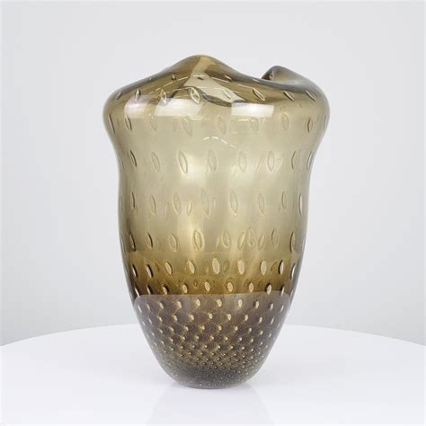 Vaso De Murano Oceano Tela Fum Ouro K Cristais C D Oro X