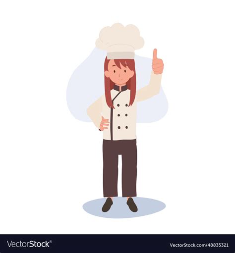 Happy Kid Chef Giving Approval Sign Royalty Free Vector