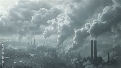 Smoke and air pollution. Pollution of the atmosphere. Factory with ...