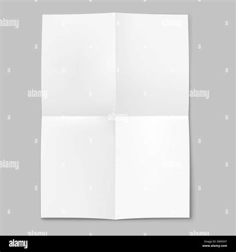 Blank Sheet Of Paper Folded In Four On Grey Background Stock Photo Alamy