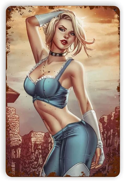 Amazon Vintage Tin Signs Sexy Hot Pinup Girl Reproduction Vintage Wall Decor Retro Art Tin