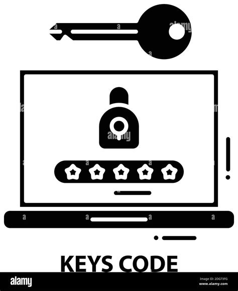 Keys Code Icon Black Vector Sign With Editable Strokes Concept