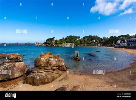 Saint Guirec Bay Beach Pink Granite Coast Perros Guirec Brittany