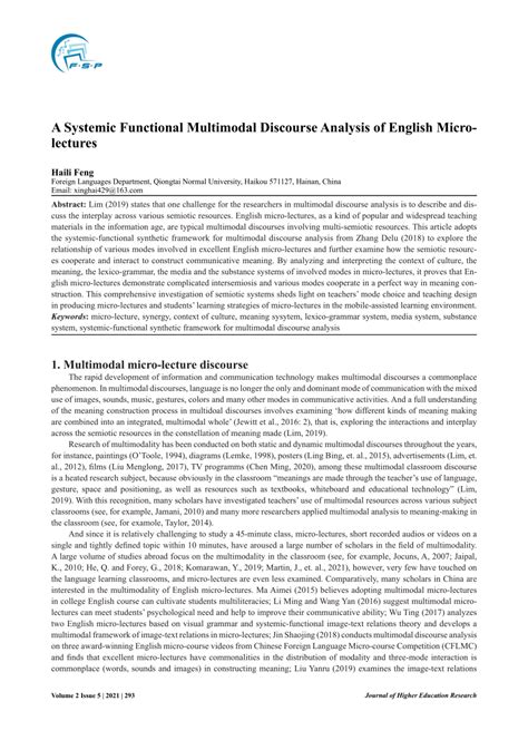 Pdf A Systemic Functional Multimodal Discourse Analysis Of English