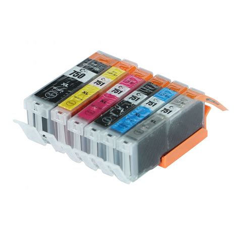 Full Ink 6 Pcs Ink Cartridge For Canon Pgi 750 Pgi750 Cli 751 Xl For