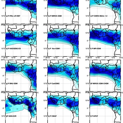 Spatial Distributions Of Monthly Precipitation Mm Day Averaged Over