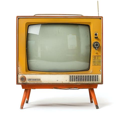 Retro Tv Isolated On White Background Premium Ai Generated Image