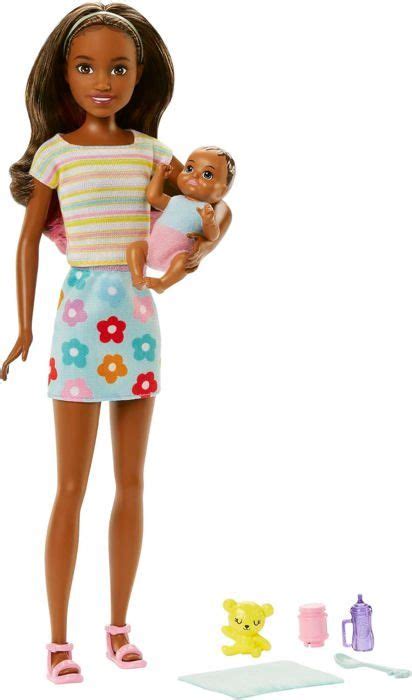 Barbie Coffret Poup E Skipper Baby Sitter Brune Avec Figurine De B B