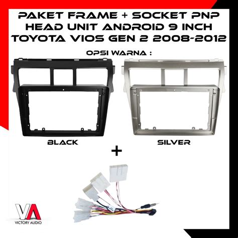 Jual Paket Frame Socket PnP Head Unit Mobil Android 9 Inch 9 Inci