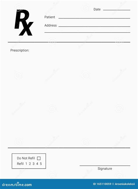 Rx Pad Template Stock Vector Illustration Of Insurance