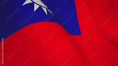 Taiwan Waving Flag Background Full Screen Loop Video Seamless