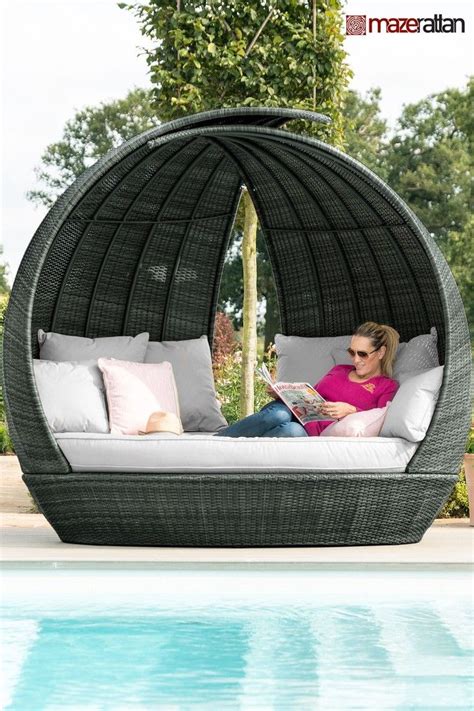 Monaco Daybed Pod By Maze Rattan Brown Outdoor Furniture Sets Maze