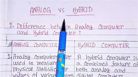 Analog Computer Vs Hybrid Computer In Hindi Difference Between Analog Computer And Hybrid