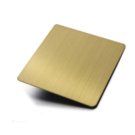 Brushed Finished Stainless Steel Sheet Golden Color Pvd Cladding