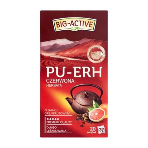 Big Active Pu Erh Herbata Czerwona O Smaku Grejpfrutowym 20 Torebek