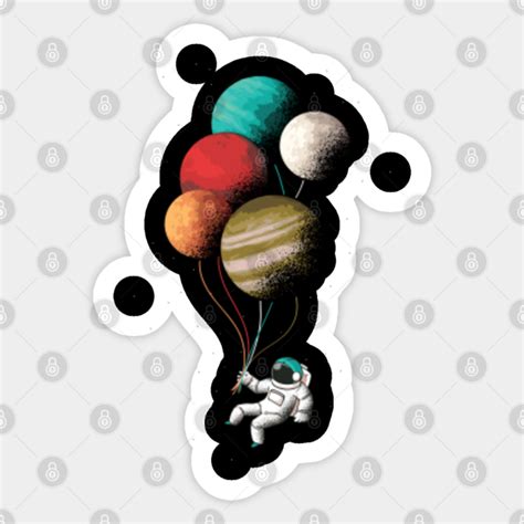 Astronaut Holding Planet Balloons Astronaut Sticker Teepublic