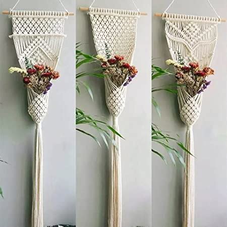 Urooz Macrame Cotton Boho Plant Hanger Rope Flower Pot Holder For