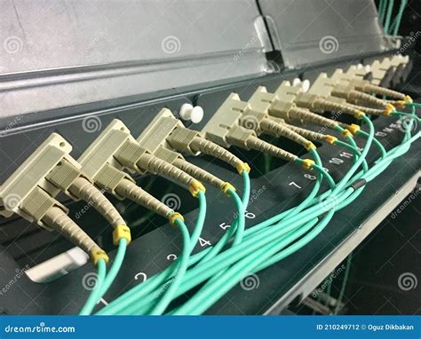 Fiber Optic Cables with Connectors in Group Stock Photo - Image of ...