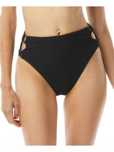 MSRP 74 Michael Kors Women S Cutout Ring Bikini Textured Bottom Black