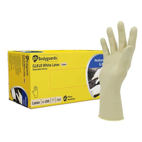 Polyco Bodyguards 4 Gl818 Latex Powdered Tactile Disposable Gloves