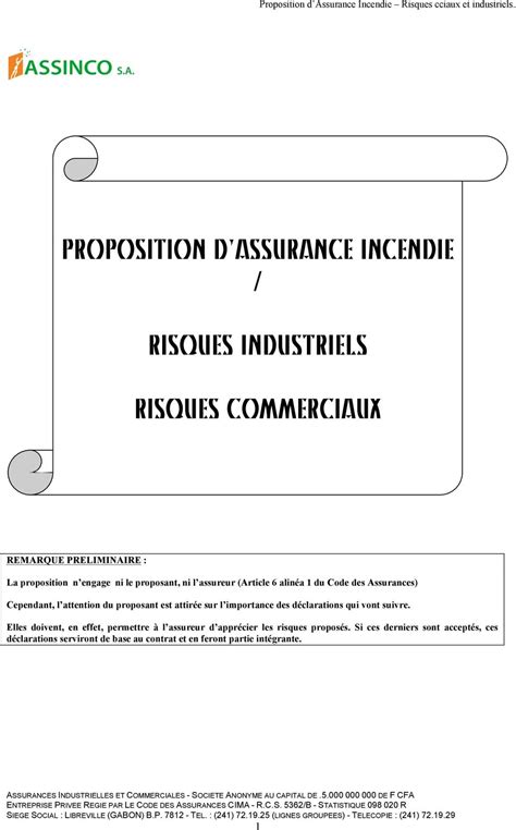 La Proposition N Engage Ni Le Proposant Ni L Assureur Article 6