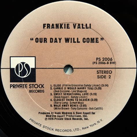 Frankie Valli Our Day Will Come Vinyl Lp 1975 Us Original Hhv